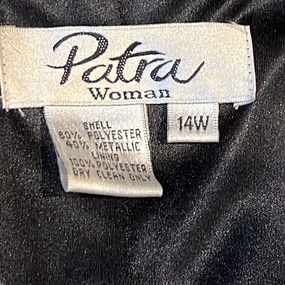 PATRA Woman Plus Size Ruffled Tiered Chiffon & Metallic Glitter Cocktail Dress - Picture 4 of 6